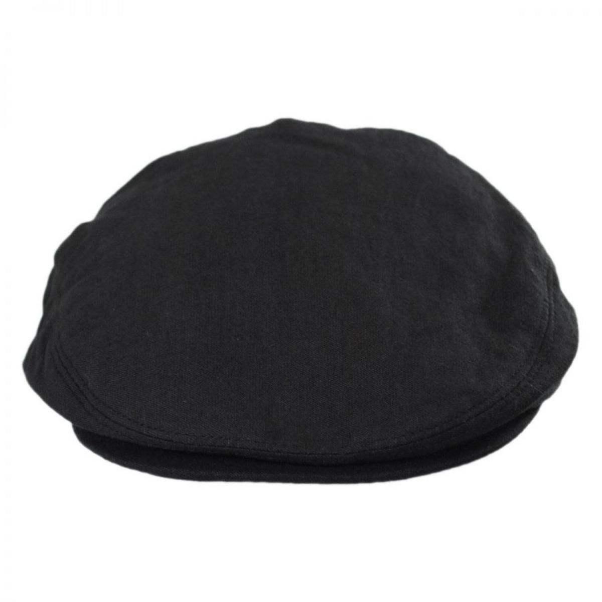 Jaxon Hats | Linen and Cotton Ivy Cap | 167732 | front | BLACK