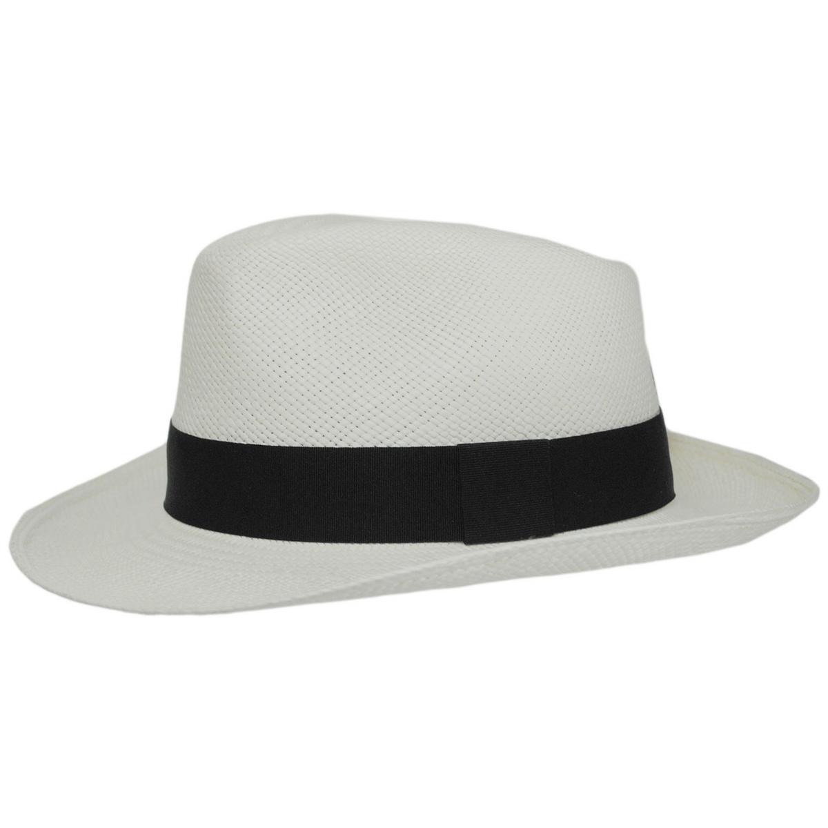 Bigalli | Puerto Bahia Panama Straw Fedora Hat | 129243 | profile | WHITE