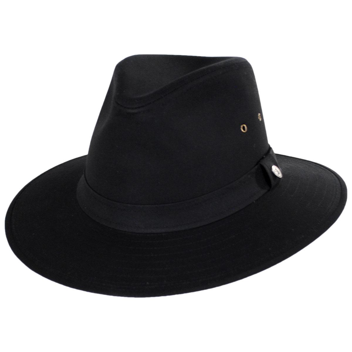 Jaxon Hats | Wholesale Cotton Oilcloth Safari Fedora Hat B2B Pre-Pack | B2B147252 | lead | BLACK
