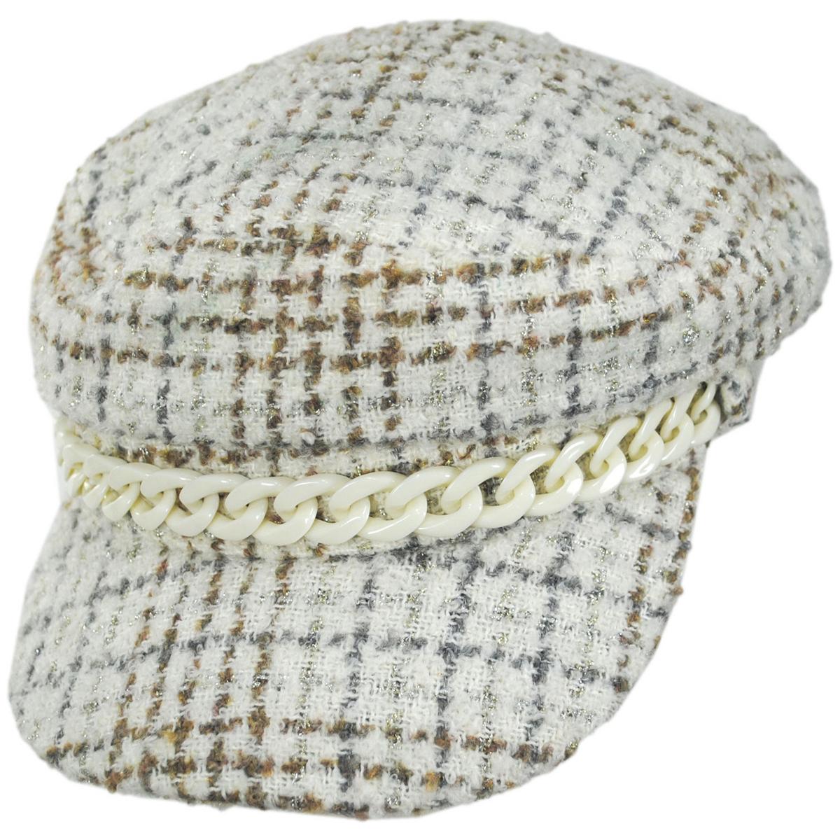 San Diego Hat Company | Emmy Lou Tweed Cabbie Cap | 108655 | lead | IVORY