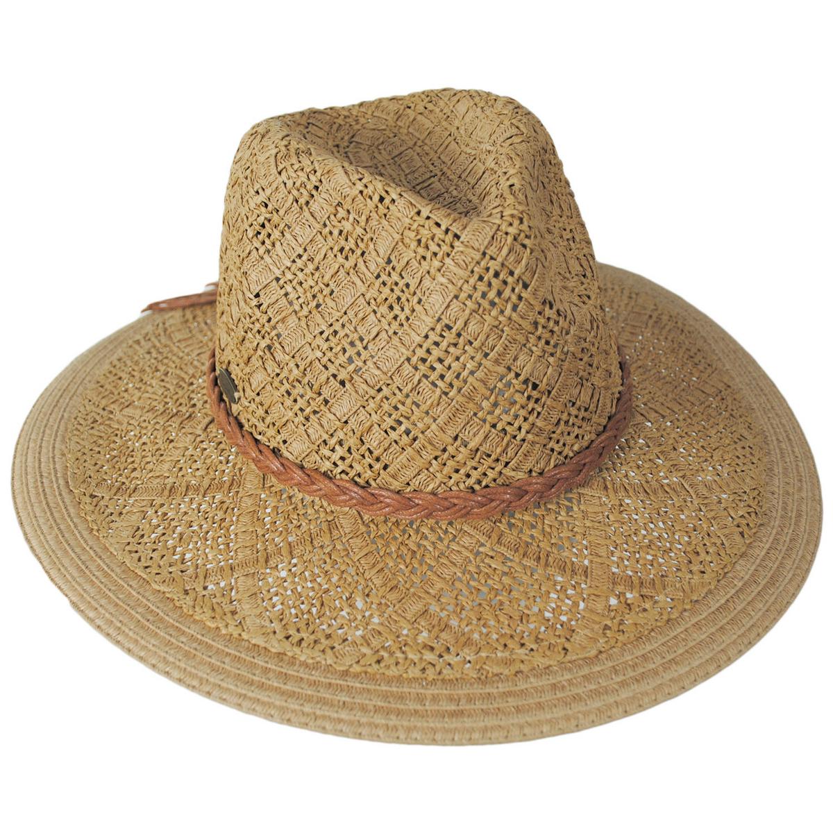 Panama Jack | Bondi Toyo Straw Safari Fedora Hat | 102001 | lead | TOAST