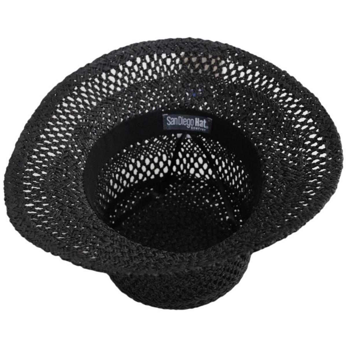 San Diego Hat Company | In The Clouds Toyo Straw Bucket Hat | 103674 | under | BLACK