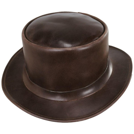 Jaxon Hats | John Bull Leather Top Hat - Brown | 194100BRN | front | BROWN