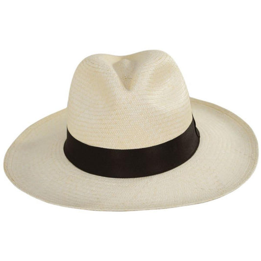 Hats Montecristi | Panama Straw Grade 10 Clasico Center Pinch Fedora Hat | 127127 | front | NATURAL