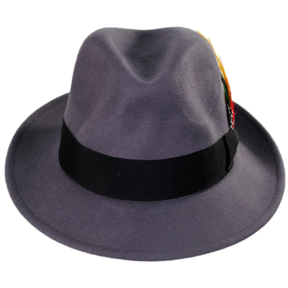 Jaxon Hats | Wholesale Pinch Crown Crushable Wool Felt Fedora Hat B2B Pre-Pack | B2B135000 | front | GREY