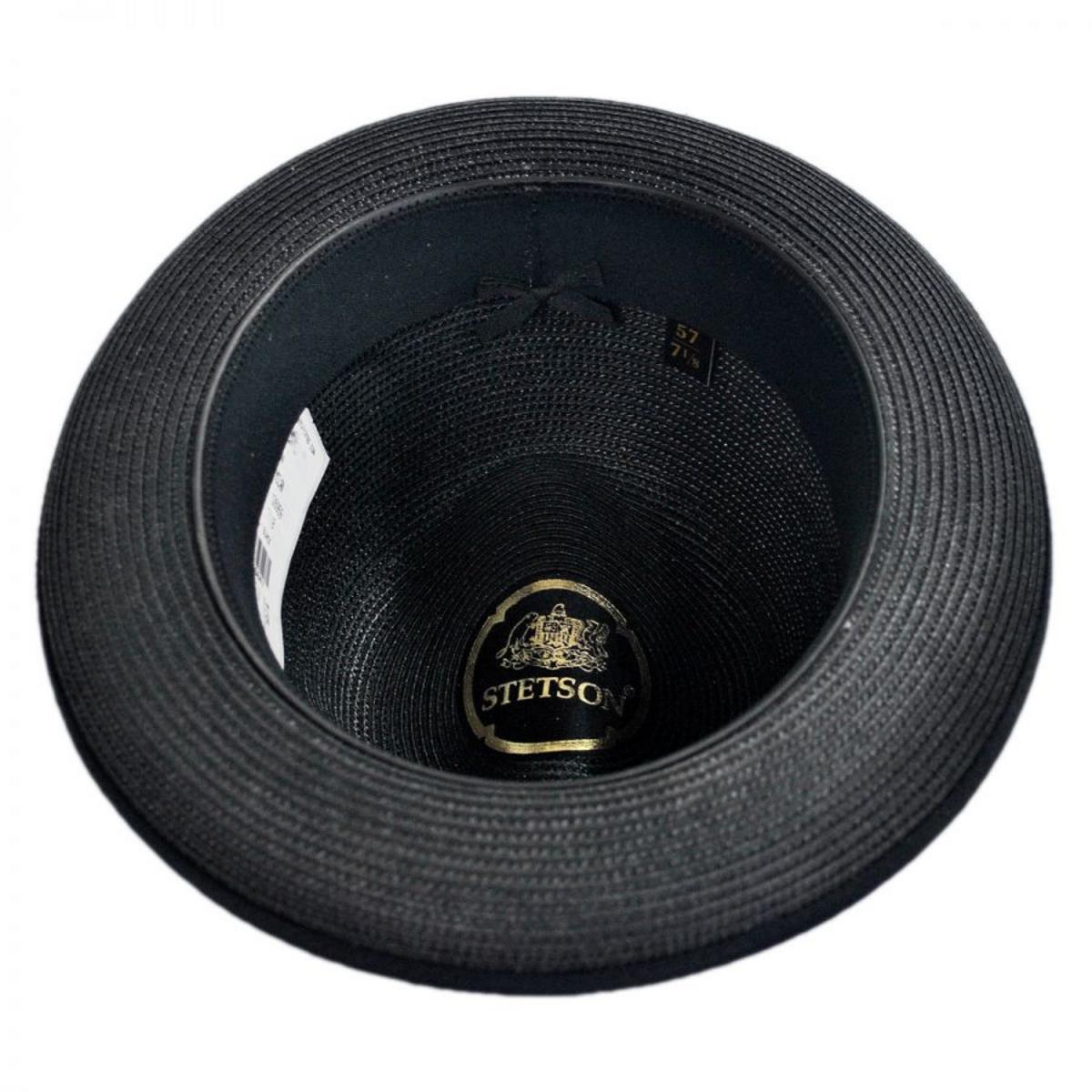 Stetson | Latte Florentine Milan Straw Fedora Hat | 126959 | under | BLACK