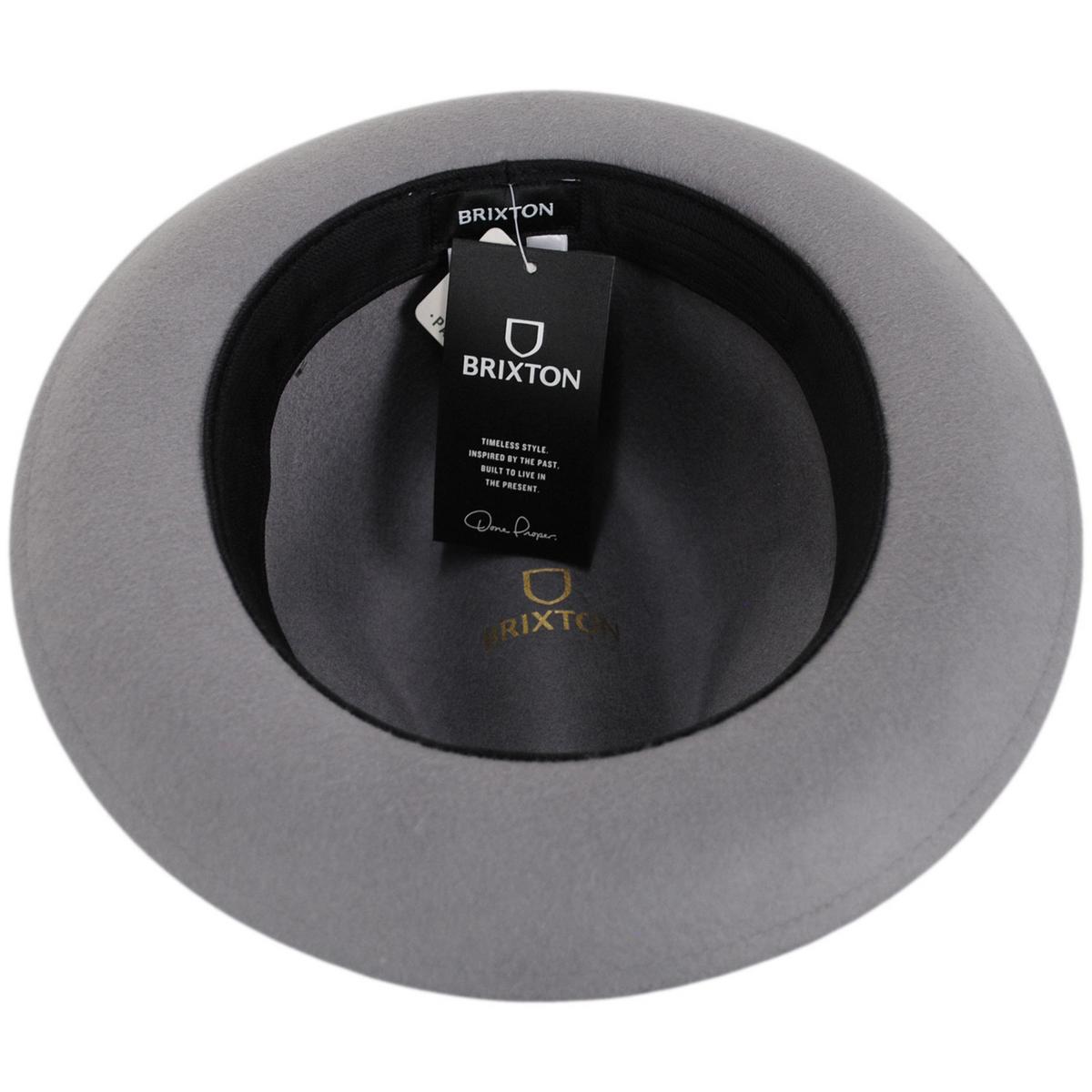 BRIXTON HATS | Horton Convertabrim Packable Wool Felt Fedora Hat | 135670 | under | GREY/CHARCOAL