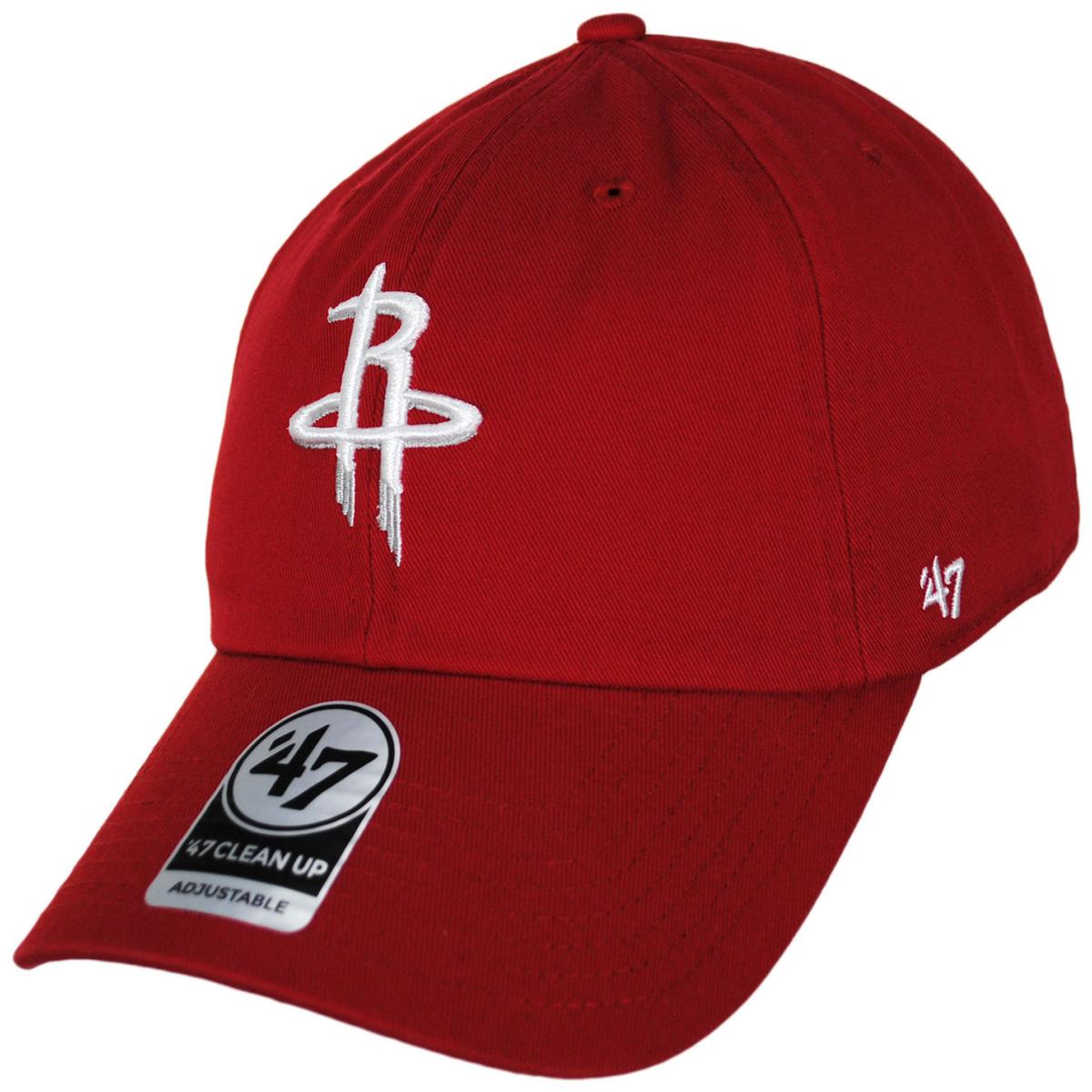 47 Brand | Houston Rockets NBA Clean Up Strapback Baseball Cap Dad Hat | 204050 | lead | RED