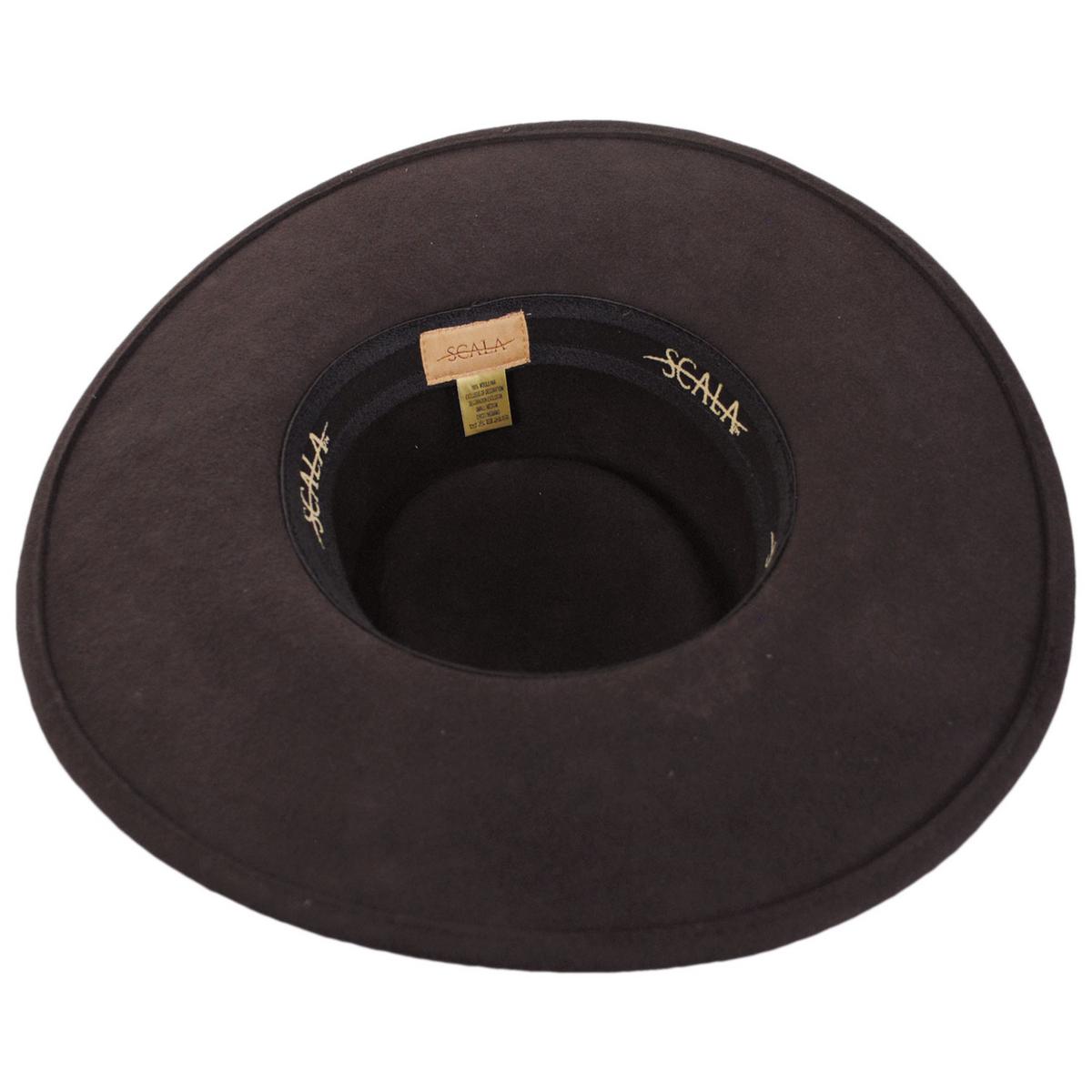 Scala | Hank Wool Felt Gaucho Hat | 130554 | under | CHOCOLATE
