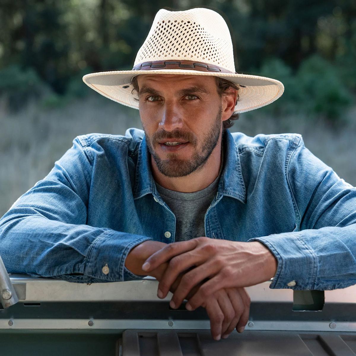 Stetson | Airway Panama Straw Safari Fedora Hat | 126920 | lsmone | NATURAL