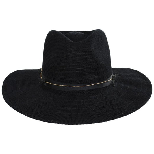 Scala | Delvey Knit Fedora Hat | 106437 | front | BLACK