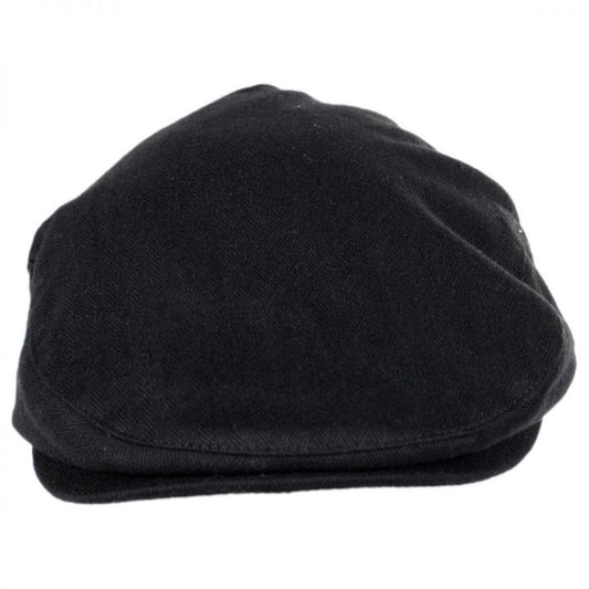 BRIXTON HATS | Hooligan Herringbone Cotton Ivy Cap | 161502 | front | BLACK