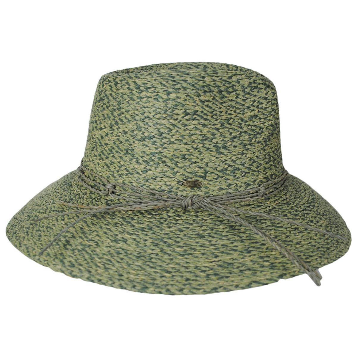 Scala | Llana Toyo Braid Straw Safari Fedora Hat | 105503 | profile | SAGE