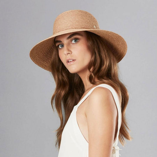 Helen Kaminski | Delphina Raffia Straw Braid Swinger Sunhat | 120806 | front | NOUGAT