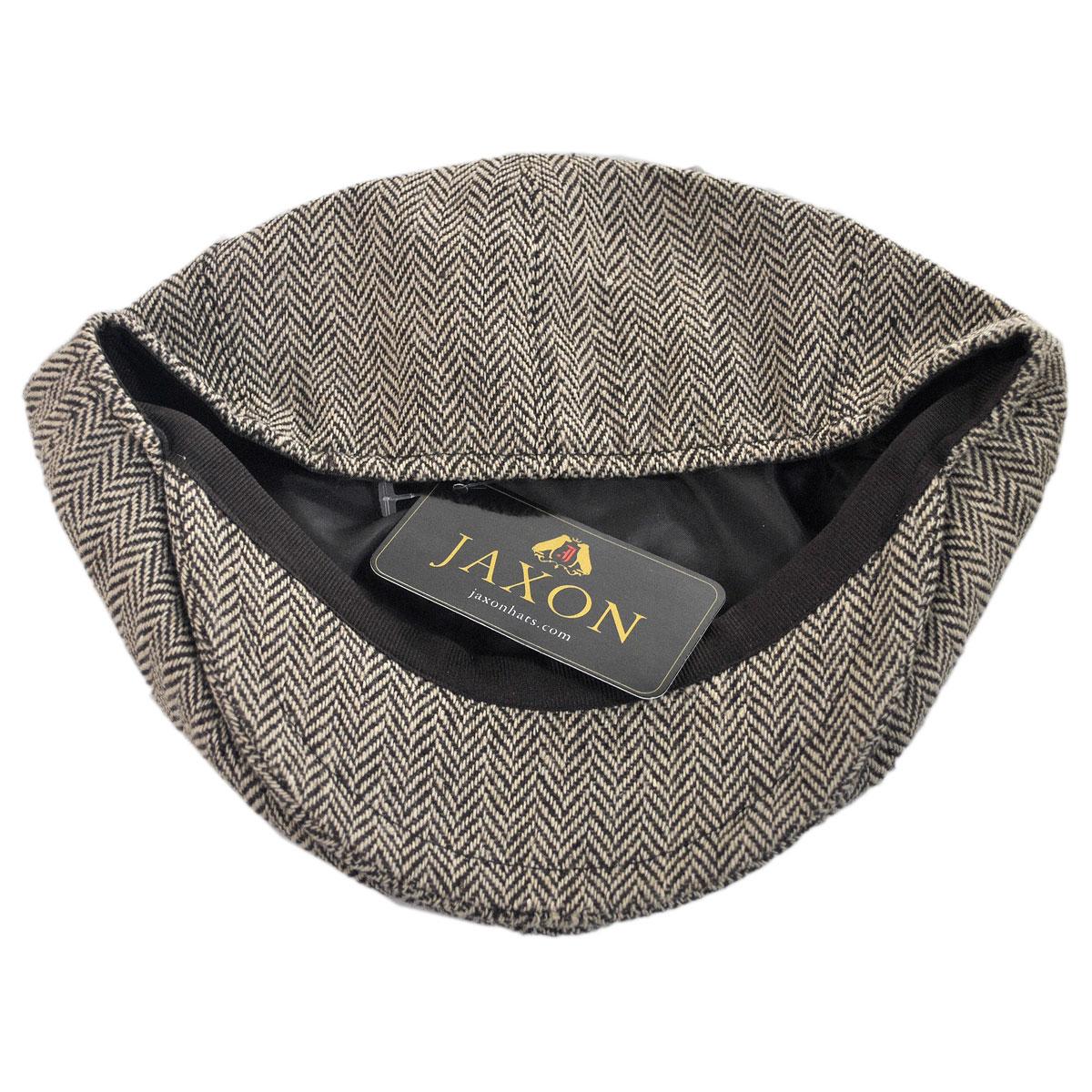 Jaxon Hats | Wholesale Herringbone Wool Blend Newsboy Cap B2B Pre-Pack | B2B167780 | under | BROWN