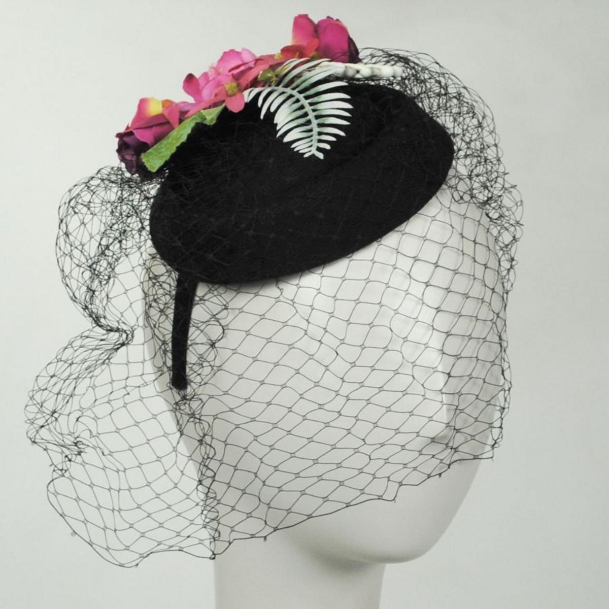 Jeanne Simmons | Secret Garden Velvet Fascinator Hat | 120759 | profile | BLACK