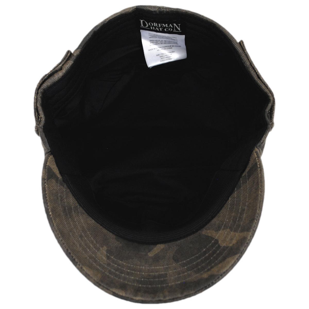 Dorfman Pacific | Todd Weathered Cotton Cadet Cap | 200193 | under | CAMO