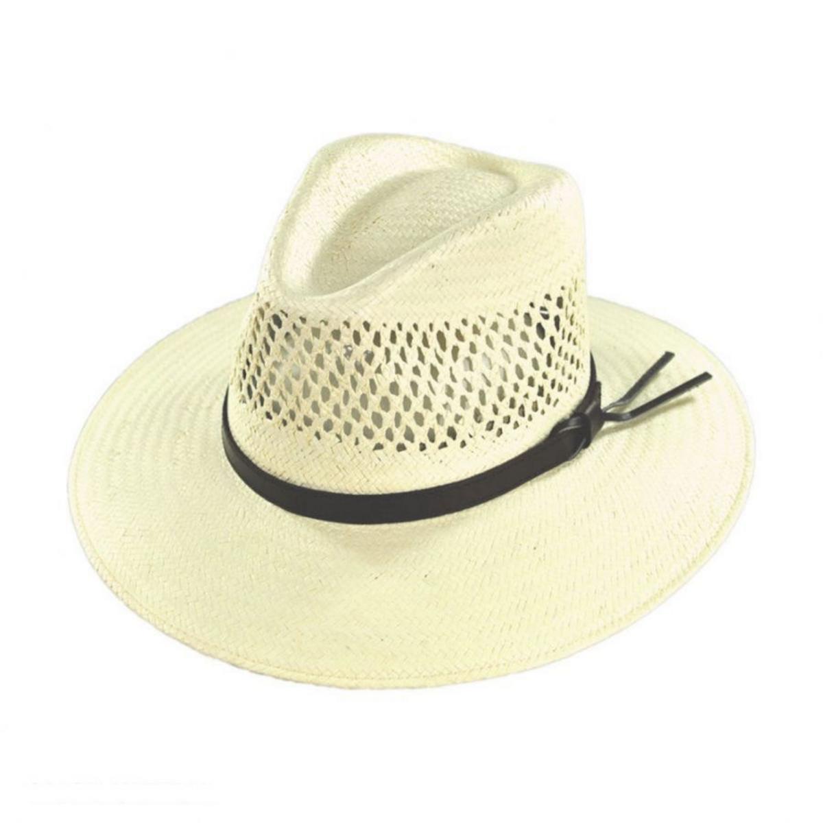 Stetson | Digger Shantung Straw Outback Hat | 126918 | lead | NATURAL
