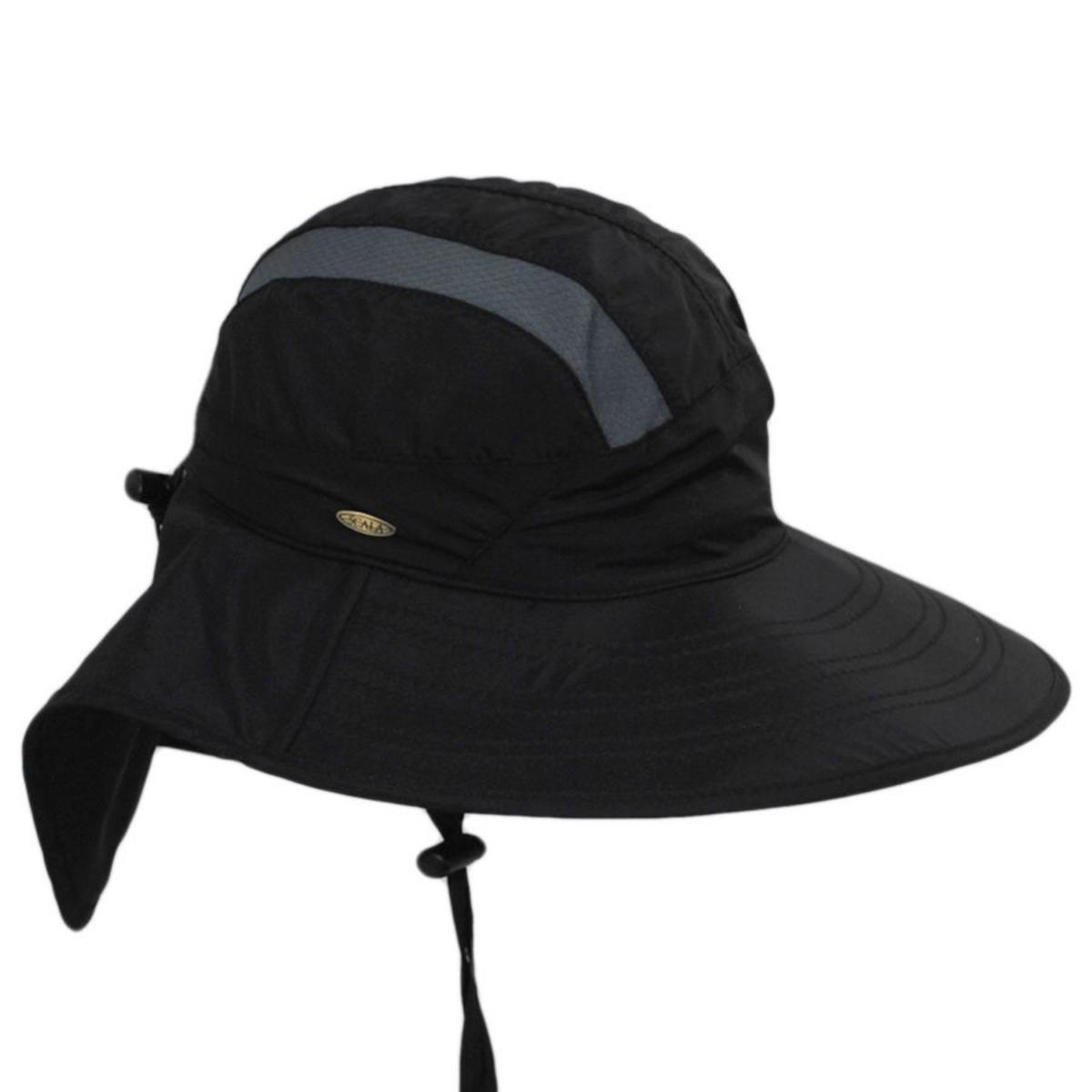 Scala | Natalie Nylon Trail Hat | 106435 | profile | BLACK