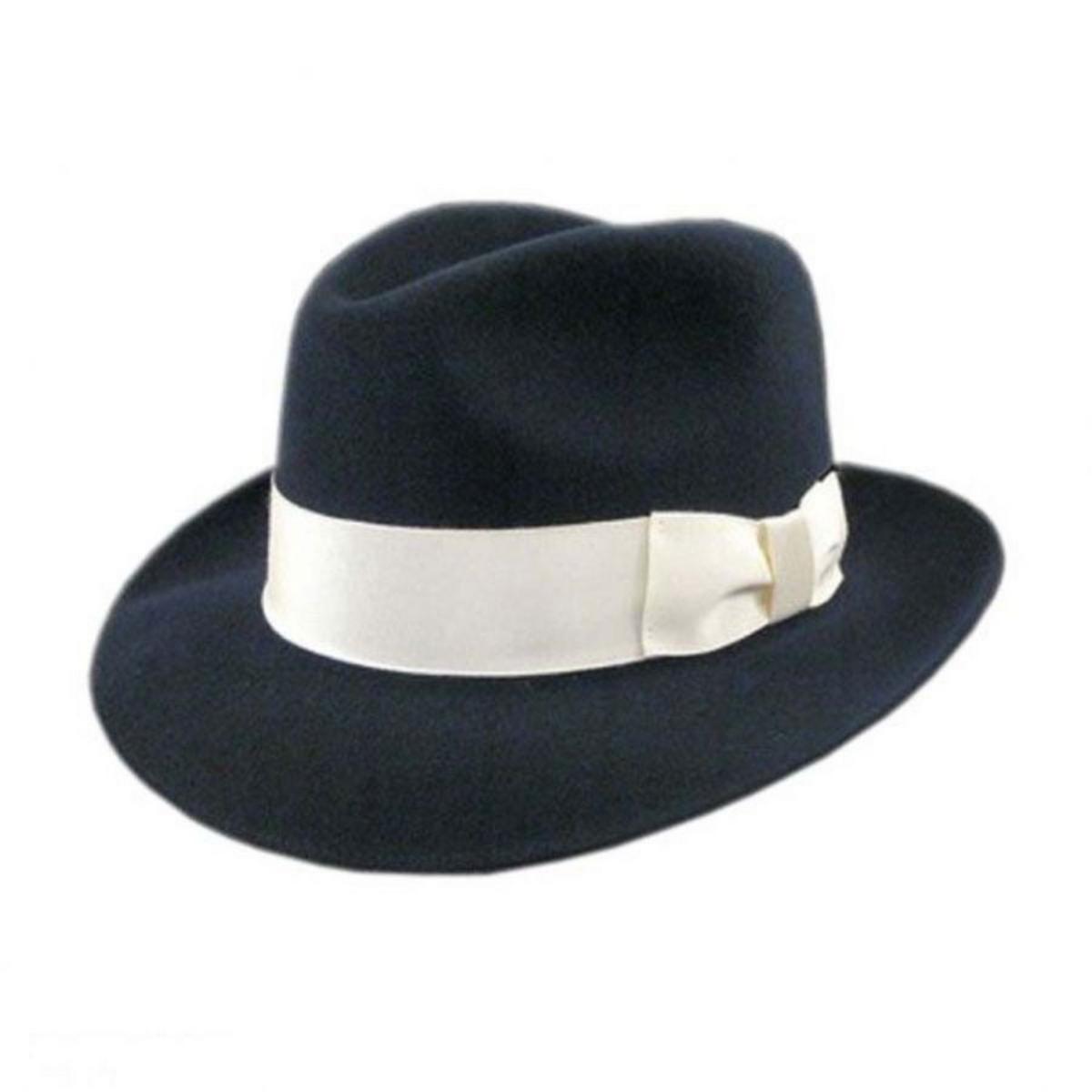 Bollman Hat Company | Heritage Collection 1920s Wool Felt Fedora Hat | 130090 | lead | NAVY