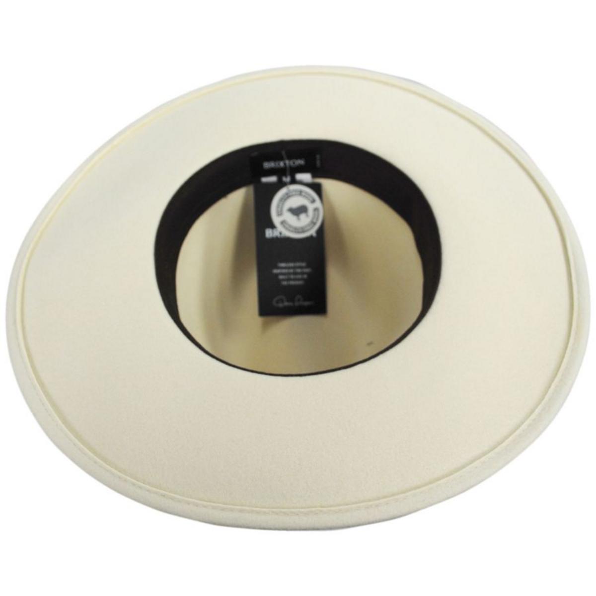 BRIXTON HATS | Field Proper Wool Felt Fedora Hat | 135647 | under | WHITE CAP