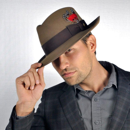 Stetson | Whippet Fur Felt Fedora Hat | 130635 | lsmone | TAWNY