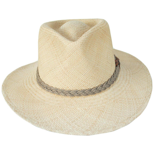 Scala | Braided Band Panama Straw Outback Hat | 126149 | front | NATURAL
