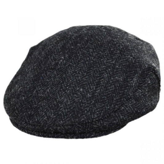 Jaxon & James | Dunvegan Harris Tweed Wool Ivy Cap | 170007 | lead | BLACK/CHARCOAL