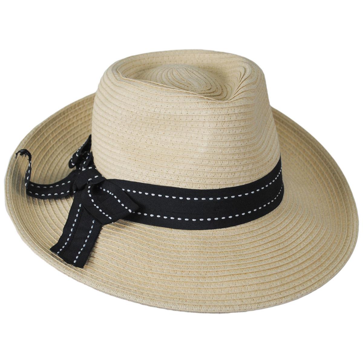 Physician Endorsed | Sadie Toyo Straw Fedora Hat | 102667 | lead | NATURAL/BLACK