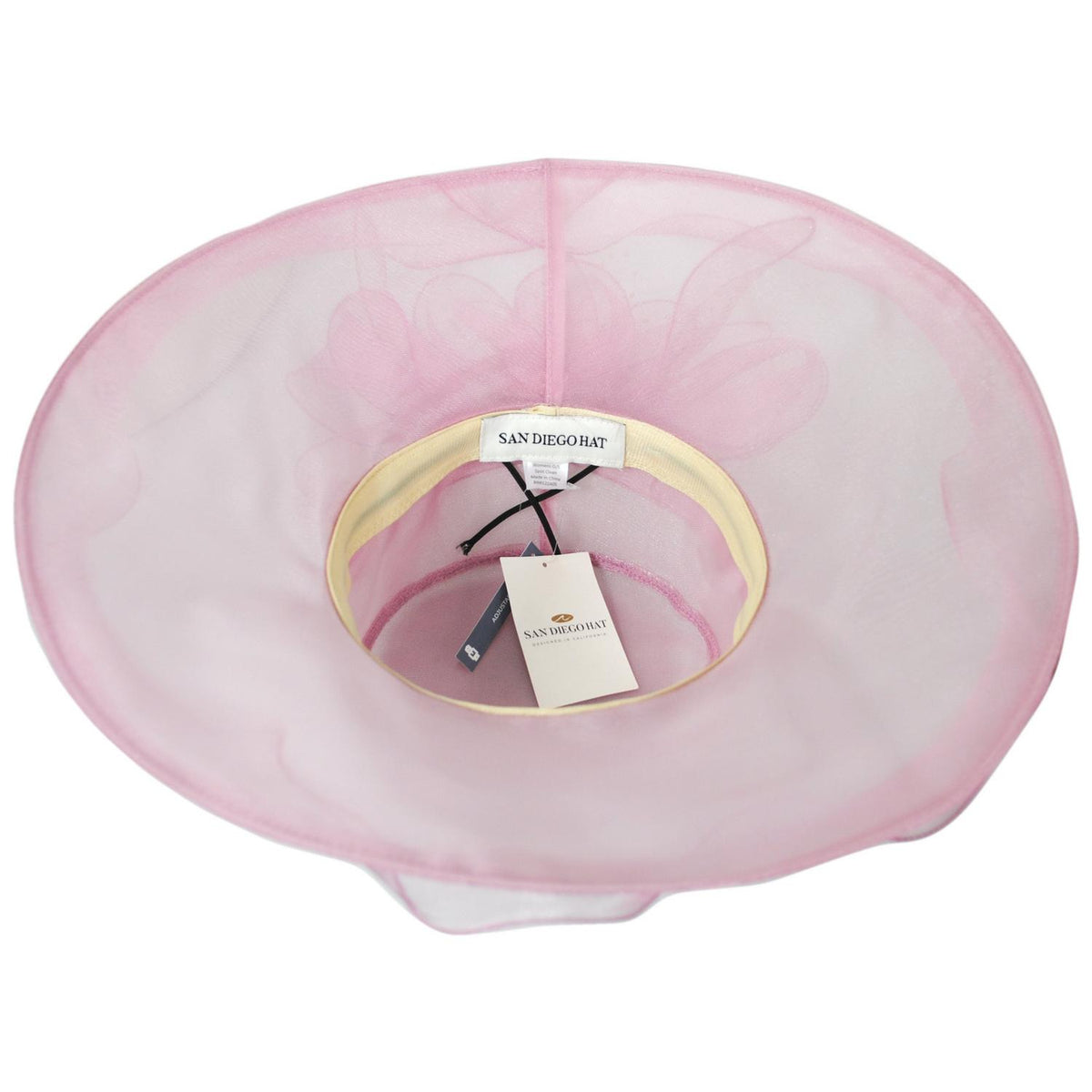 San Diego Hat Company | Organza Pearl Boater Dress Hat | 121052 | under | PINK