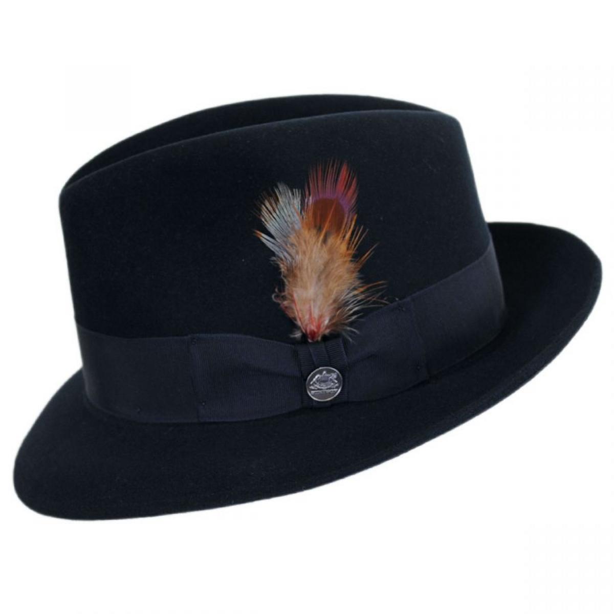 Stetson | Saxon Fur Felt Fedora Hat | 130609 | profile | MIDNIGHT