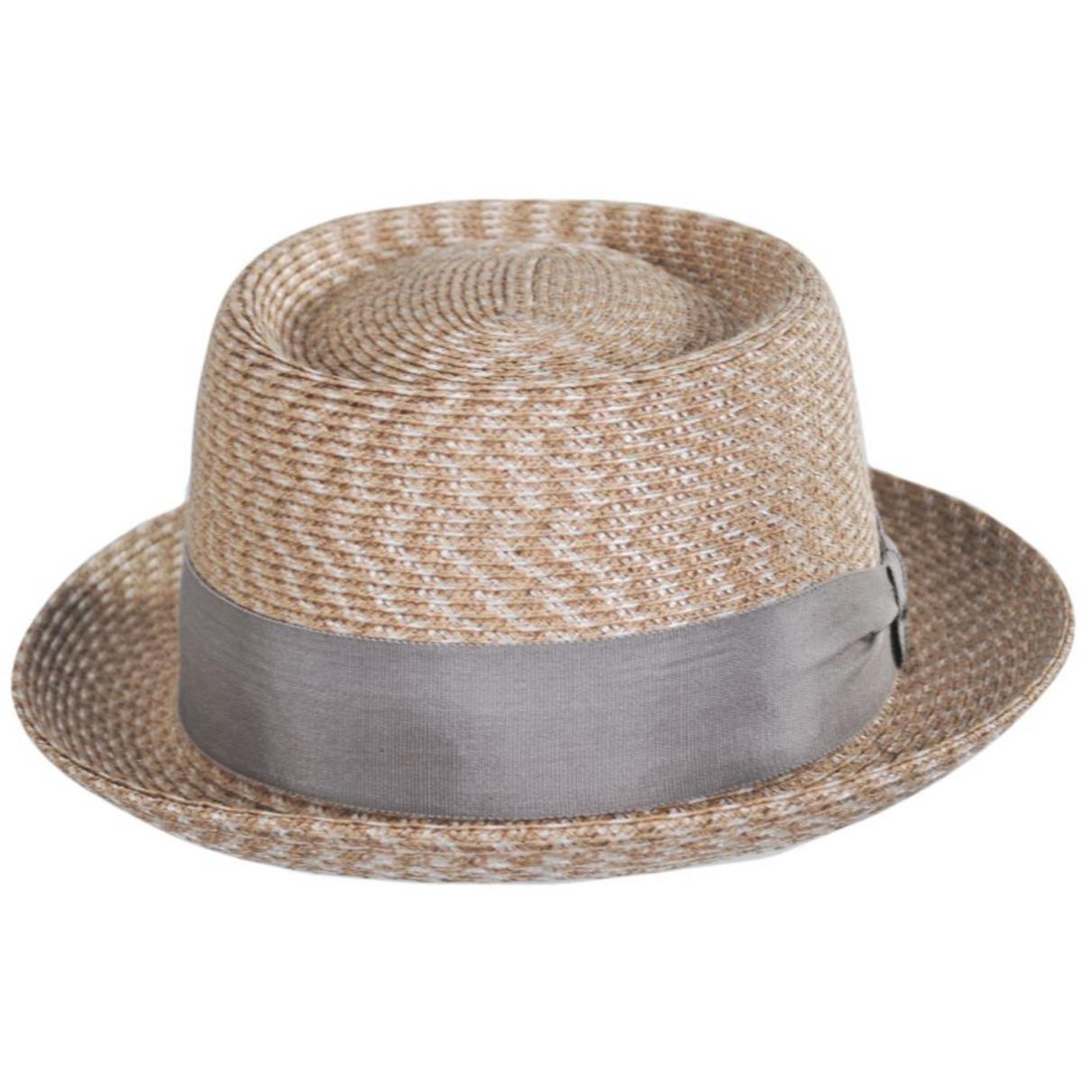 Bailey 1922 | Waits Sewn Braid Straw Pork Pie Hat | 127798 | front | TAWNY