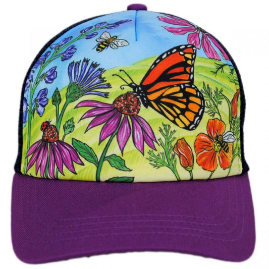 Sunday Afternoons | Kid's Butterfly and Bees Trucker Snapback Baseball Cap | 401259 | front | BUTTERFLIES AND BEES