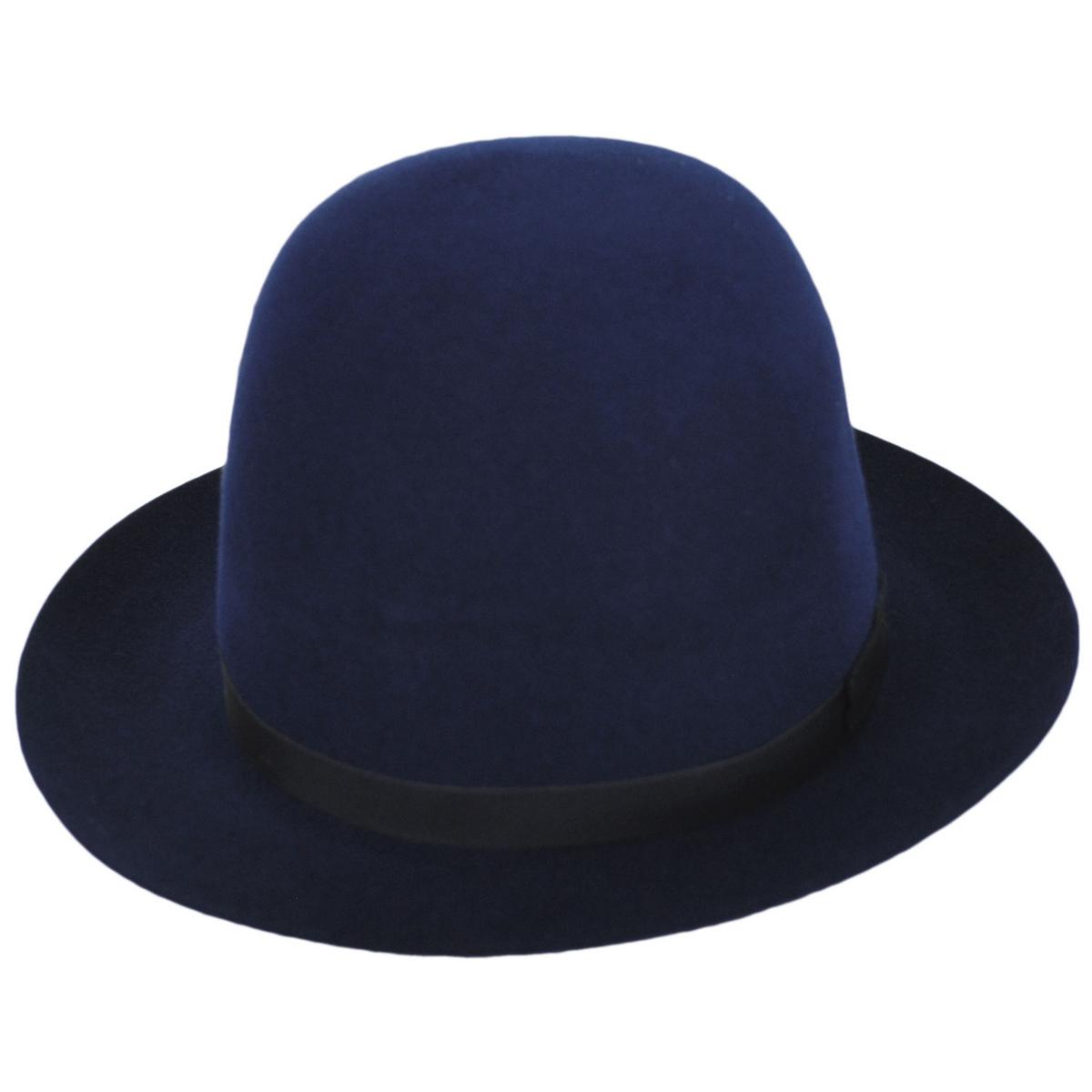 Stefeno Hats | Dalton Rollable Fur Felt Shapeable Open Crown Fedora Hat | 136008 | front | NAVY
