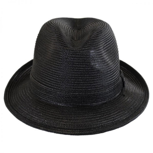 Bailey 1922 | Tate Braided Straw Fedora Hat | 127784 | front | BLACK