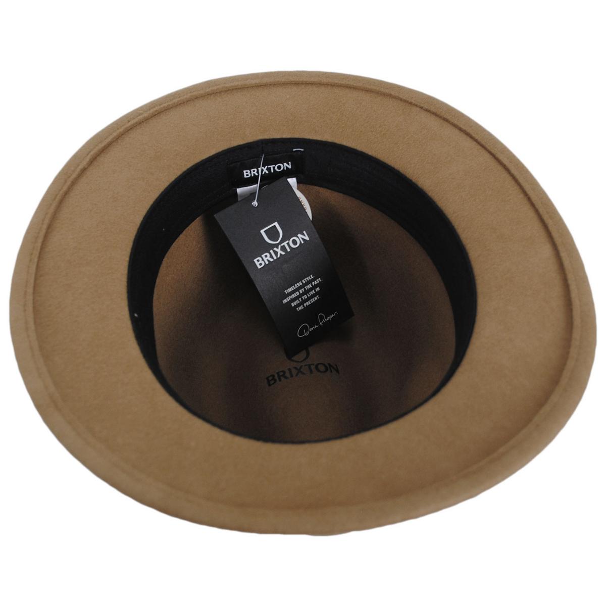 BRIXTON HATS | Roma Wool Felt Fedora Hat | 135664 | under | DUNE