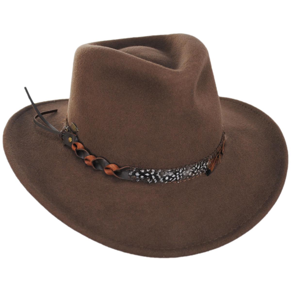 Scala | Desmonda Wool Felt Outback Hat | 123443 | lead | MINK