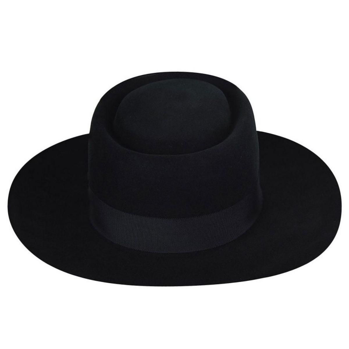 Bailey 1922 | Walsh Polished Wide Brim Wool Felt Pork Pie Hat | 130363 | profile | BLACK
