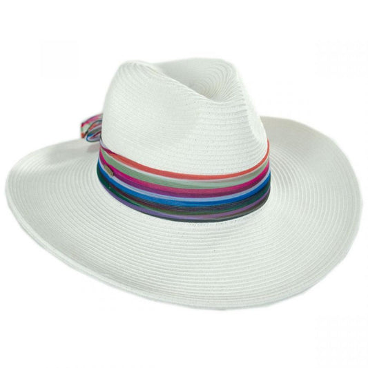 Karen Keith | Horizon Toyo Braid Straw Fedora Hat | 102216 | lead | WHITE