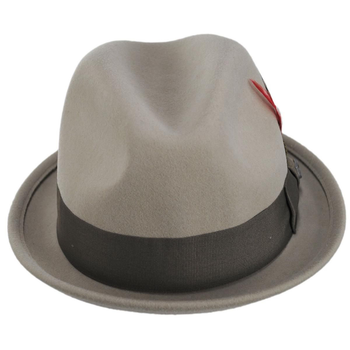 BRIXTON HATS | Gain Wool Felt Fedora Hat | 135600 | front | SAND/ANTIQUE BRASS