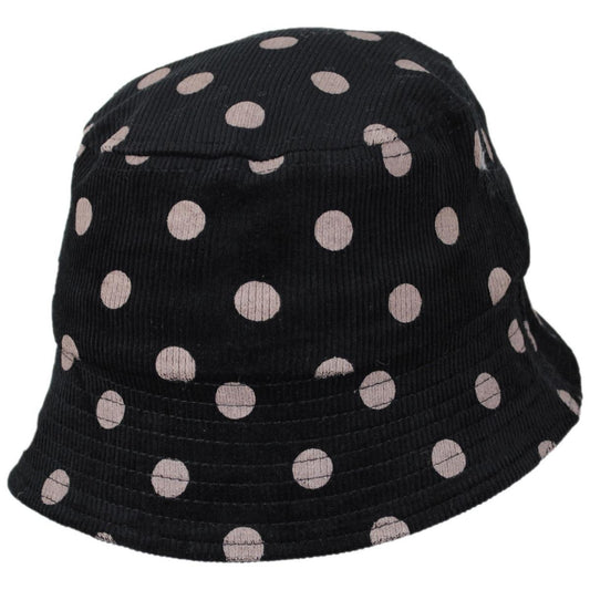 San Diego Hat Company | Kid's Polka Dot Cotton Corduroy Bucket Hat | 508834 | lead | BLACK