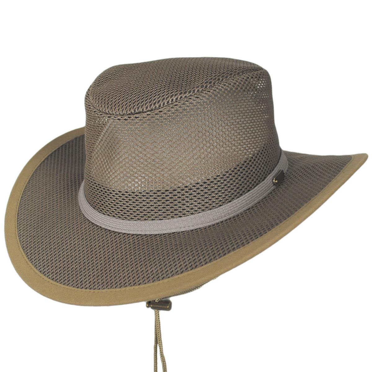 Scala | Mesh Covered Safari Hat | 400202 | lead | MUSHROOM