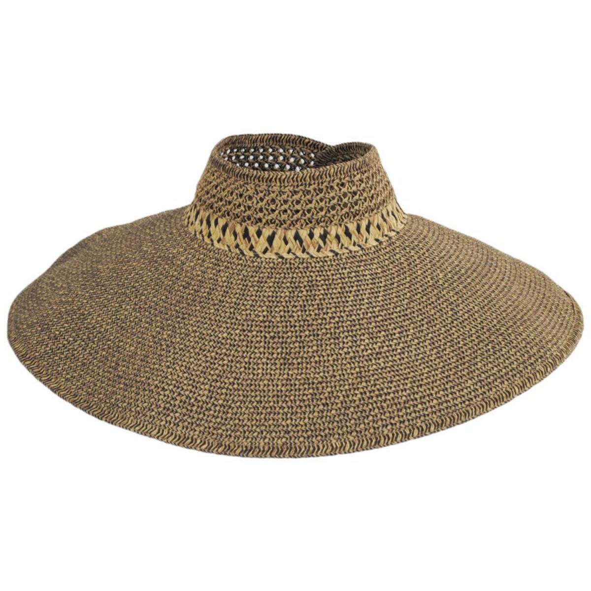 San Diego Hat Company | Everyday Ultrabraid Full Coverage Roll Up Visor | 197307 | lead | BLACK MIX