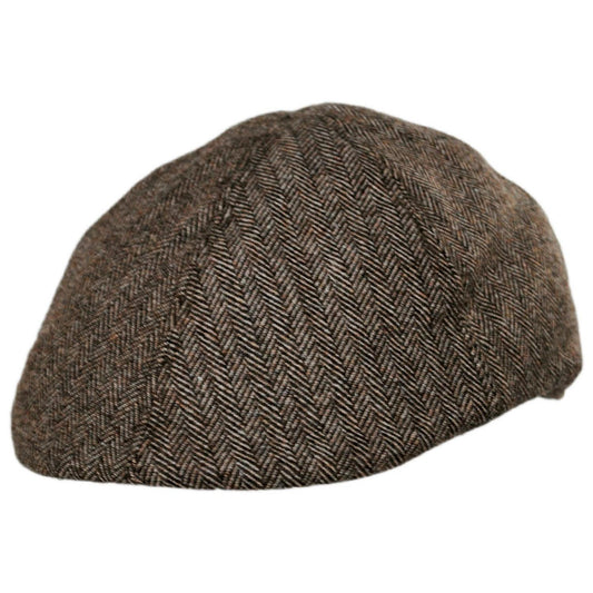 Jaxon Hats | Herringbone Wool Blend Duckbill Ivy Cap | 167552 | lead | BROWN