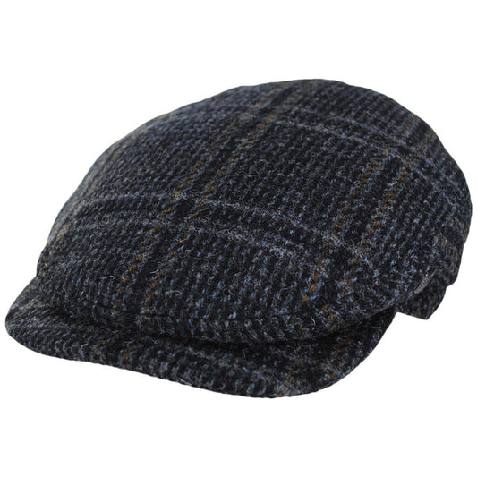 Failsworth | Finsbay Harris Tweed Wool Overcheck Houndstooth Ivy Cap | 177930 | lead | CHARCOAL
