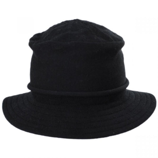 Parkhurst | Beach Cotton Knit Bucket Hat | 187151 | front | BLACK
