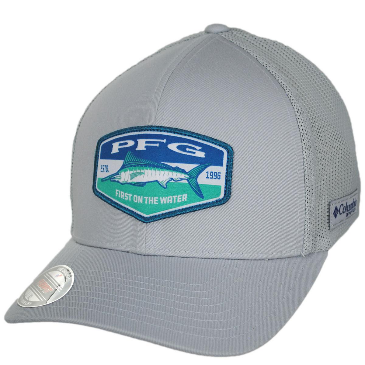 Columbia Sportswear | PFG Patch Mesh Flexfit Fitted Baseball Cap | 400087 | lead | COOL GREY