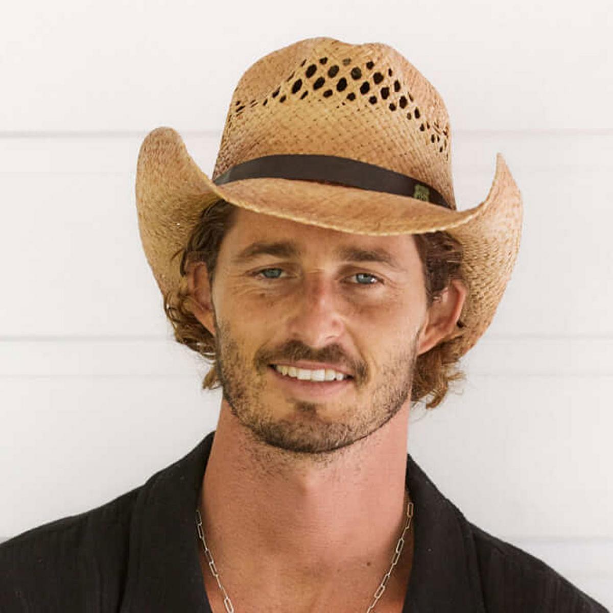Conner | Route 66 Raffia Straw Cowboy Hat | 127356 | lsmone | CARAMEL