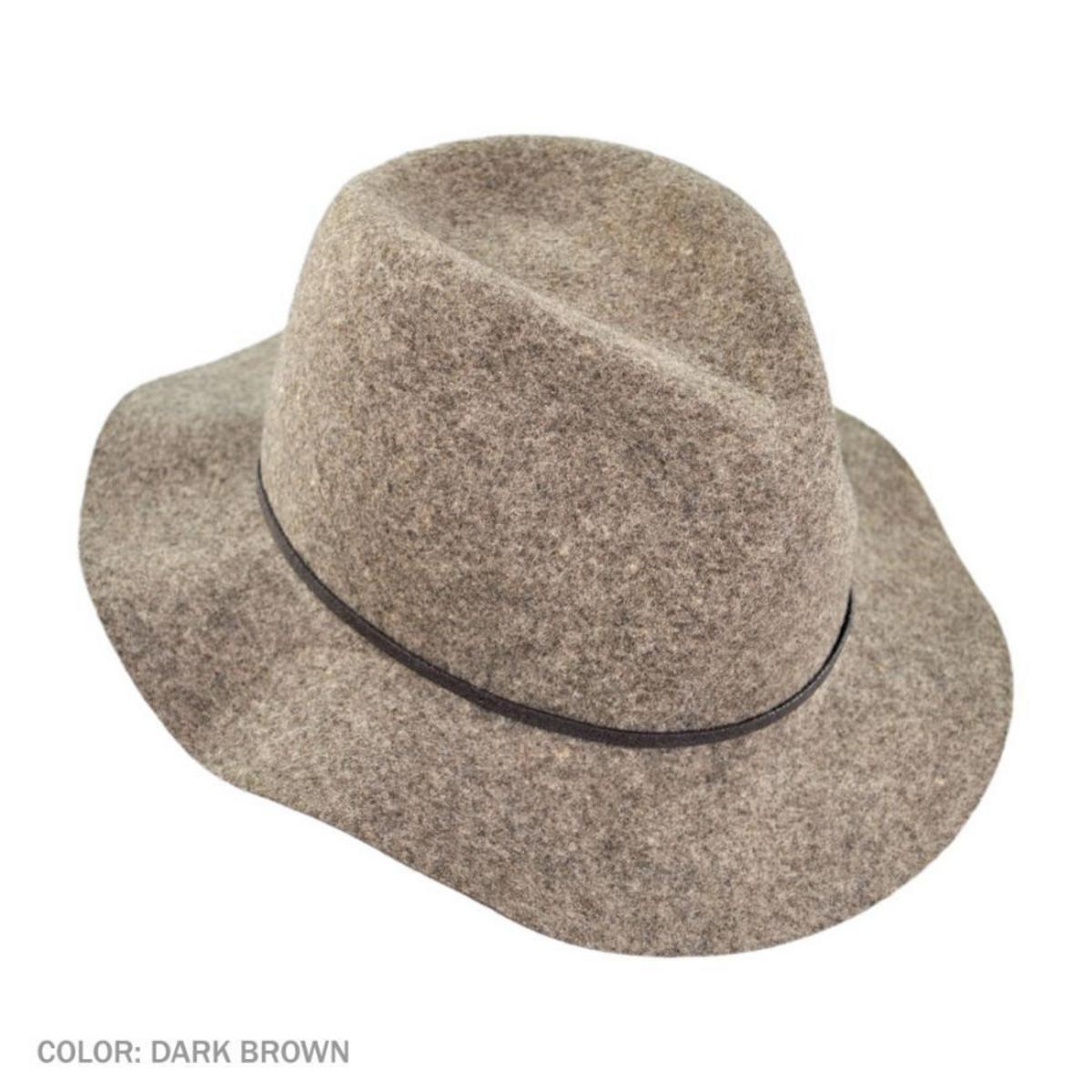 Bailey 1922 | Jackman Rollable Wool LiteFelt Fedora Hat | 130074 | profile | DARK BROWN