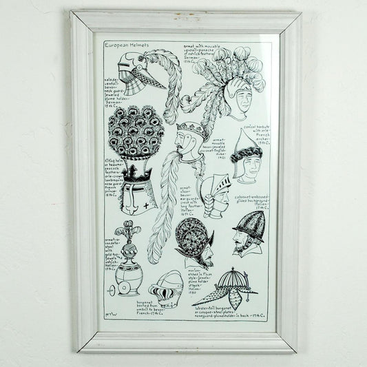 Village Hat Shop | Blemished Vintage History of Hats Framed Mystery Print | HISTOFHATS2 | front | ASSORTED